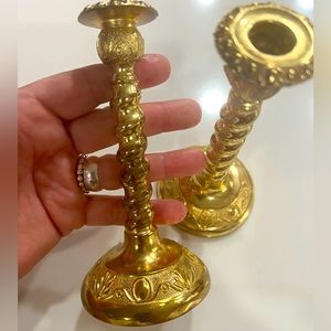 Brass Candlesticks 5.5” tall-Made in England